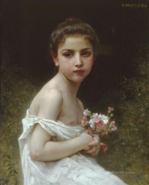  Ram Arte - Petite fille au bouquet Realismo William Adolphe Bouguereau